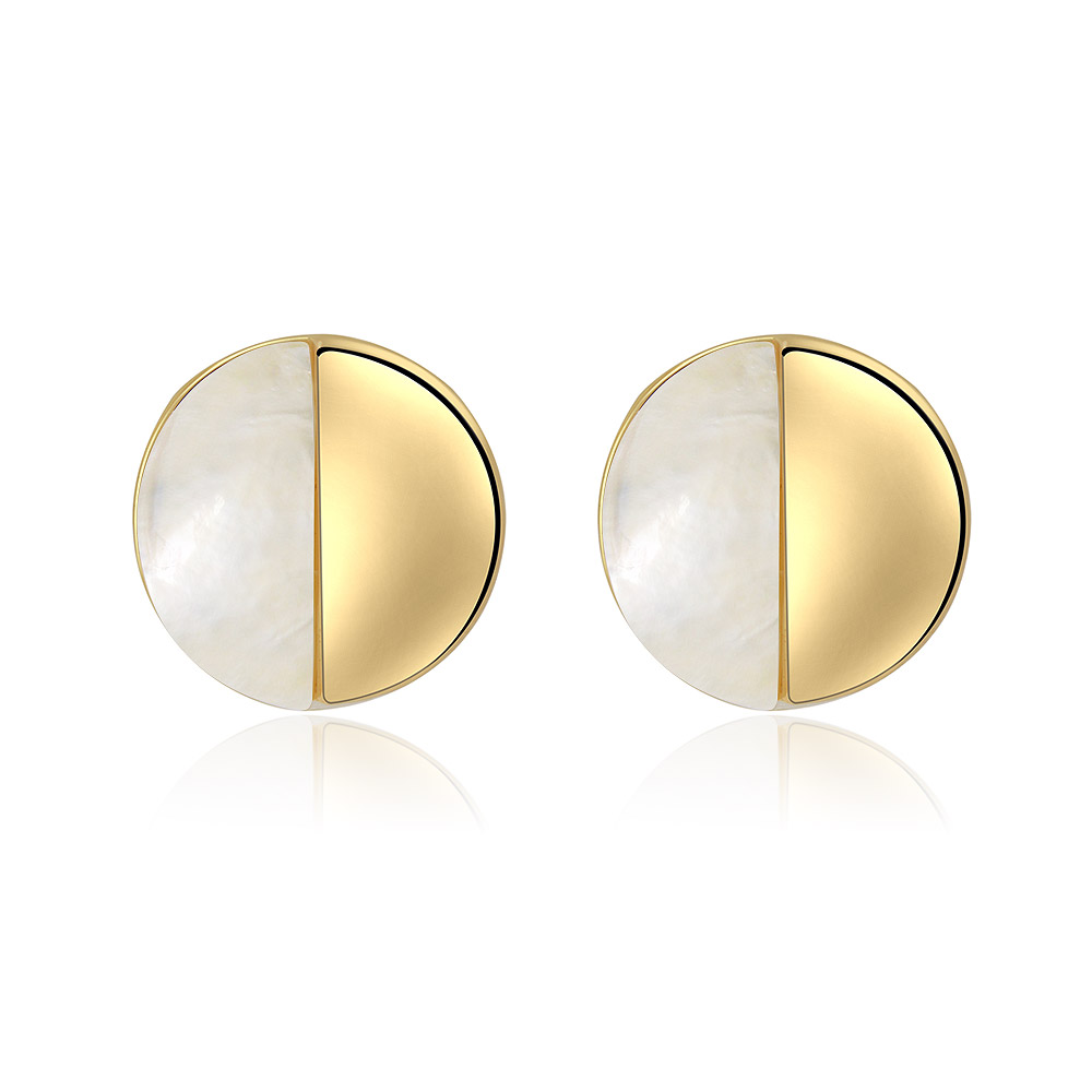 Half Disc Shell Polished Earrings